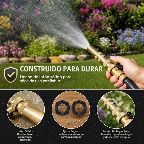 Vista 6 de Hourleey Boquilla de Manguera Giratoria Ajustable, Boquilla de Manguera GHT de Latón de Servicio Pesado de 4" 3/4" con 2 Arandelas de Goma