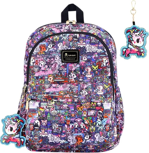 Vista 10 de Tokidoki Mochila con llavero Unicorno linda mochila de viaje para laptop para mujer, bolsa casual, mochila ligera, mochila de día