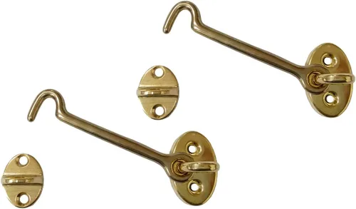 Vista 19 de QCAA Pestillo y ojal de latón resistente para puerta, 4 pulgadas, cobre antiguo, fabricado en Taiwán, 1 paquete