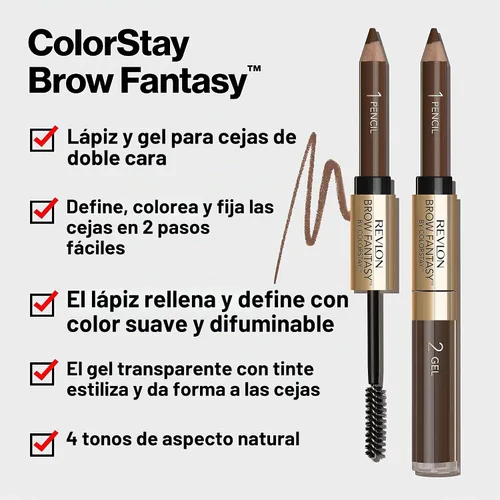 Vista 2 de Revlon Lápiz y gel delineador de cejas por ColorStay, café