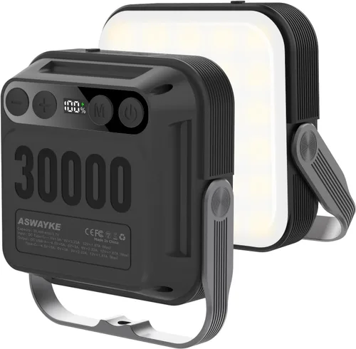 Vista 7 de Linterna de camping LED recargable de 20000mAh - 1600LM, QC3.0 22.5W, interruptor de 4 colores, IPX5 resistente al agua - Perfecta para acampar