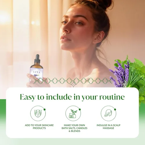 Vista 4 de Siva - Paquete de aceite esencial de lavanda, menta y citronela, 4 onzas, súper ahorrador, juego de calidad premium para aromaterapia, masaje