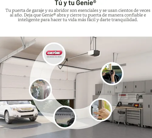 Vista 2 de Genie Chain Drive 750 3/4 HPC - Abridor de puerta de garaje con batería de respaldo - Cadena de accionamiento resistente - Opera la puerta de garaje
