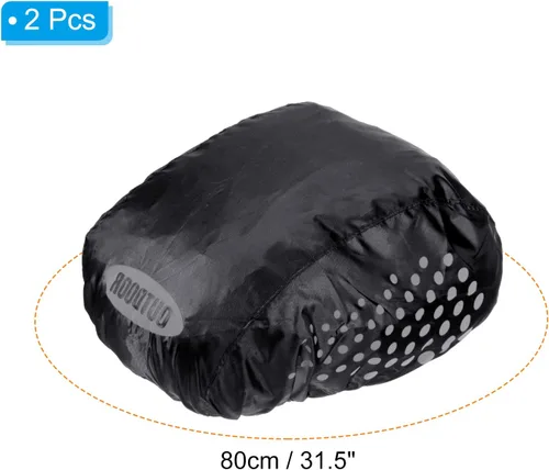Vista 2 de PATIKIL Funda impermeable para casco de bicicleta, resistente al viento, a prueba de polvo, con rayas reflectantes de seguridad para ciclismo