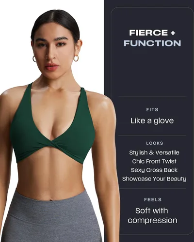 Vista 3 de Aoxjox Sujetadores deportivos para mujer Sienna, brasier de bajo impacto para yoga, camiseta sin mangas de entrenamiento