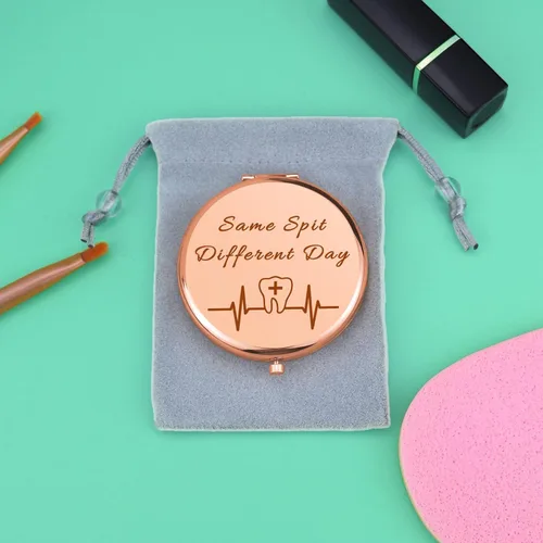 Vista 7 de Regalos de dentista para mujeres, regalo de higienista dental, espejo de maquillaje compacto para estudiantes dentales, asistente dental, regalo
