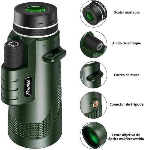 Vista 2 de Telescopio monocular de alta potencia 40x60 para adultos con Smartphone