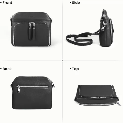 Vista 7 de befen - Bolsos cruzados de cuero genuino para mujer, bolso pequeño cruzado para el hombro con billetera RFID incorporada