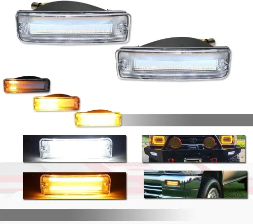 Vista 9 de para 1989 1990 1991 1992 1993 1994 1995 Toyota Pickup 2/4WD, 1990 1991 4Runner Conjunto de par de carcasas de lentes de intermitencia