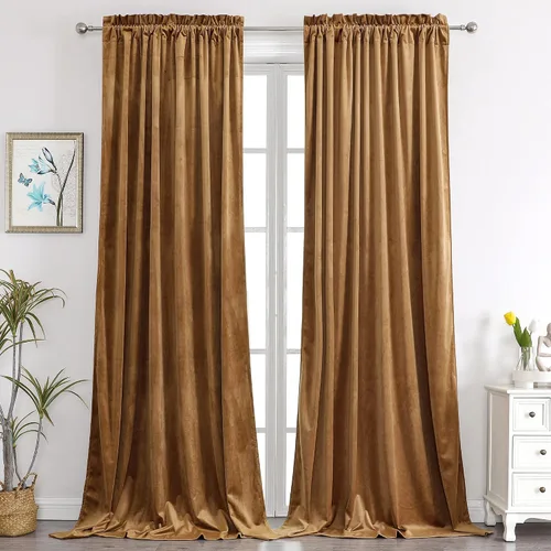 Vista 16 de Benedeco - Cortinas de terciopelo burdeos para ventana de dormitorio con pompón, cortinas de lujo súper suaves, oscurecimiento y aislamiento térmico