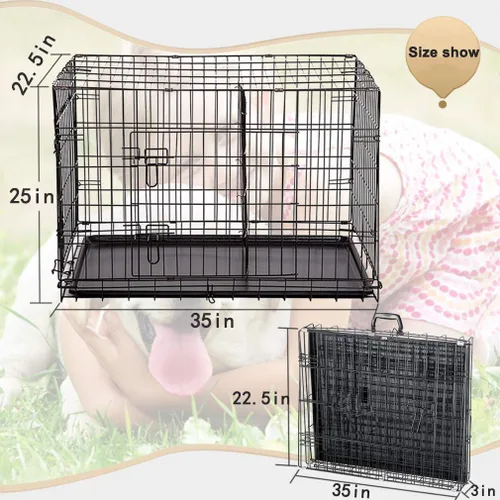 Vista 9 de Jaula de alambre para mascotas con bandeja de metal BestPet, 36
