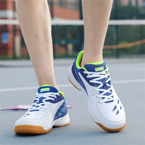 Vista 4 de GEXECEUSS Zapatos de bádminton para hombre y mujer, ligeros, antideslizantes, tenis de mesa, tenis de voleibol de pickleball de caña baja, tenis