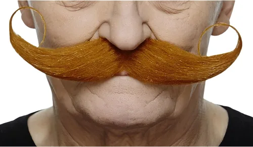 Vista 38 de Mustaches Self-Adhesive Fake Mustache, Synthetic Fur Costume Accessory Set Arqueólogo gris con blanco