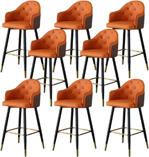 Vista 19 de Silla de bar, taburete de bar Glam con respaldo bajo, taburete tapizado para mostrador para Bristol (beige, taburete de 1 mostrador