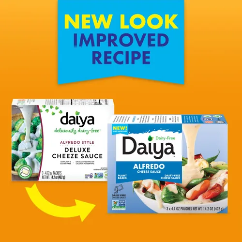 Vista 5 de Daiya Salsa de queso Alfredo sin lácteos, rica a base de plantas, cremosa, salsa de queso, 14.2 onzas (paquete de 8)