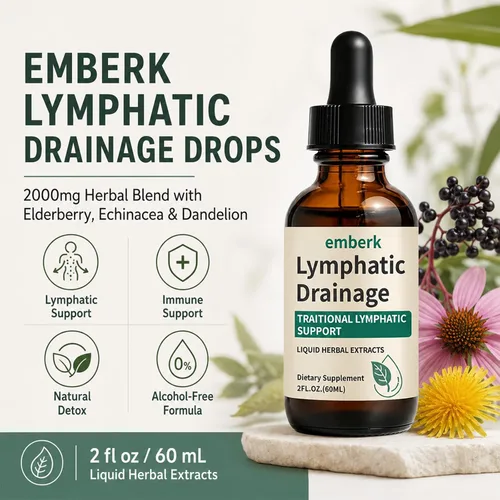 Vista 5 de Gotas de Drenaje Linfático, Mezcla Herbal de 2000mg con Saúco, Equinácea y Diente de León, – Apoya el Drenaje Linfático, Sistema Inmunológico