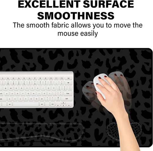 Vista 4 de Juego de 3 Alfombrillas Grandes para Mouse Gaming, Soporte para Reposamuñecas de Mouse y Teclado, Alfombrilla Extendida para Mouse de Laptop