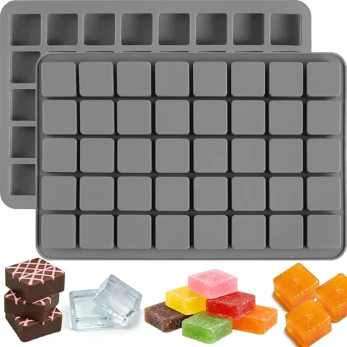 Vista 9 de Molde de silicona cuadrado para chocolate, cubitos de hielo, 100 cavidades Molde cuadrado de chocolate para caramelos duros, gelatina, gomitas