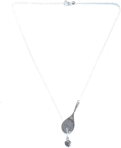 Vista 5 de Raqueta de tenis y pelota de tenis estilo Lariat y collar en Y., Metal
