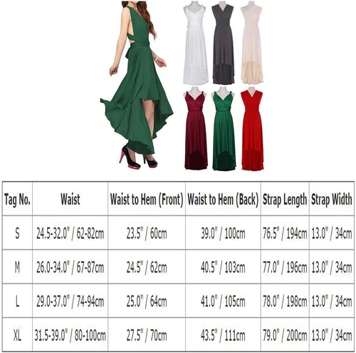 Vista 7 de OwlFay Vestido de fiesta de cóctel de alta baja y baja convertible, para mujer