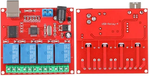 Vista 7 de Diyeeni Módulo de relé de interruptor de control USB de 4 canales de 12 V, controlador de interruptor de placa de relé, placa de expansión