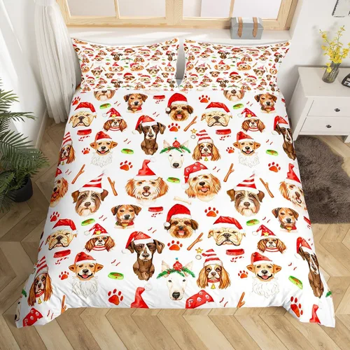 Vista 42 de Feelyou Juego de ropa de cama de Navidad gris para niños, tamaño individual, funda de edredón enana de Navidad para niños, niñas, adolescentes