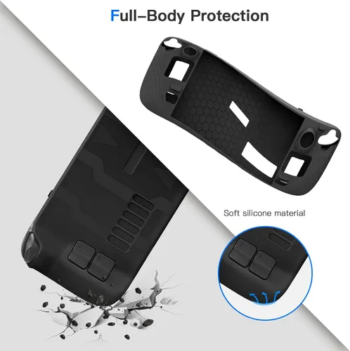 Vista 4 de Steam Deck Full Wrap Slim Case with Stand, Removable Face Cover, Drop and Dust-Proof Gaming Case, Comfortable Protective Case, Accessories, Touchpad
