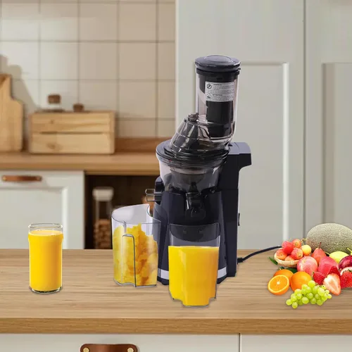 Vista 5 de Máquina exprimidora, 250 W, exprimidor de masticación en frío, extractor de exprimidor lento para el hogar, máquinas exprimidoras para frutas