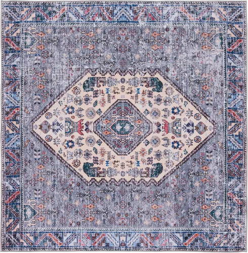 Vista 12 de SAFAVIEH Tucson Collection - Alfombra lavable de 2 pies 6 pulgadas x 8 pies, beige y gris, antideslizante, ideal para zonas de alto tráfico en sala