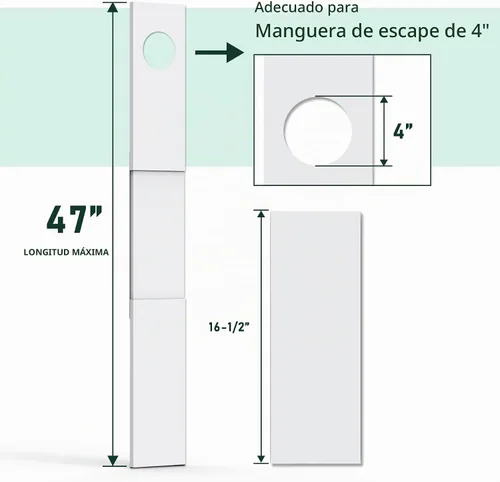 Vista 2 de Flehomo Kit de ventana de ventilación de secadora, kit de ventilación de secadora para manguera de secadora de 4 pulgadas de diámetro, kit