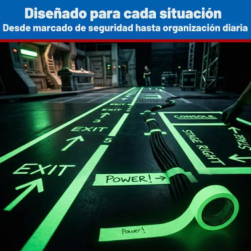 Vista 7 de Gaffer Power - Cinta adhesiva que brilla en la oscuridad, 1 pulgada x 15 pies, fabricada en Estados Unidos Brillan en la oscuridad