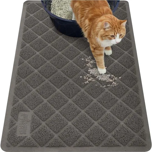 Vista 25 de GORILLA GRIP Tapete para caja de arena para gatos, resistente al agua, respaldo texturizado, fácil de limpiar, menos residuos y suelos limpios, 17 x