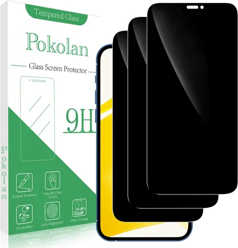 Vista 15 de Pokolan Paquete de 3 protectores de pantalla de privacidad para iPhone 11 Pro, iPhone X, iPhone XS (5.8 pulgadas), vidrio templado antiespía Negro