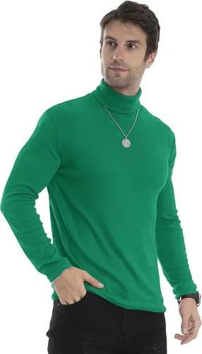 Vista 26 de Camiseta de manga larga para hombre, ajustada, ligera, con cuello de tortuga