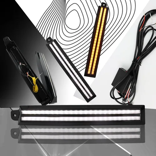 Vista 3 de Lámpara de Marcador Lateral LED para Faros Delanteros, Luz de Circulacion Diurna en Ámbar, Señal de Giro Secuencial Compatible con Toyota 4Runner