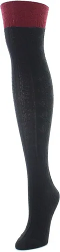 Vista 2 de Legmogu'e Calcetines de punto y trenza por encima de la rodilla para mujer
