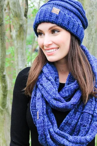 Vista 4 de Funky Junque Gorro holgado de punto trenzado de gran tamaño, grueso, suave, de gran