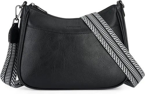 Vista 17 de APHISON Bolso cruzado de cuero moderno con correa ajustable, bolso de hombro para mujer