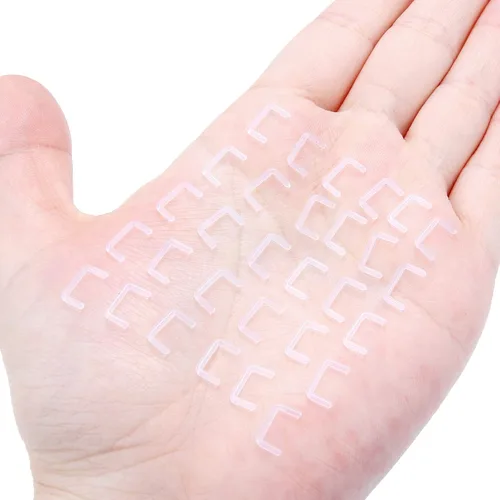 Vista 3 de Hoeudjo Anillos de tabique transparentes para tabique 16G, joyería de piercing de tabique de plástico para el trabajo, deportes, resonancia magnética