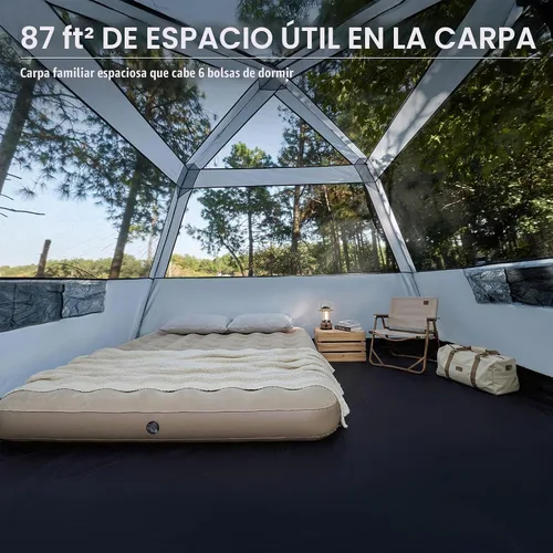 Vista 8 de EVER ADVANCED Blackout 6 Person Camping Tent, Instant Cabin Tent for Family with Vestibule and Large Mesh Windows, 60s Easy Setup, Double Layer