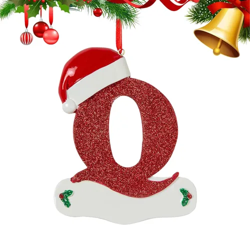 Vista 7 de Adornos de Navidad personalizados de 26 letras, mesa de decoración navideña para interiores (A)