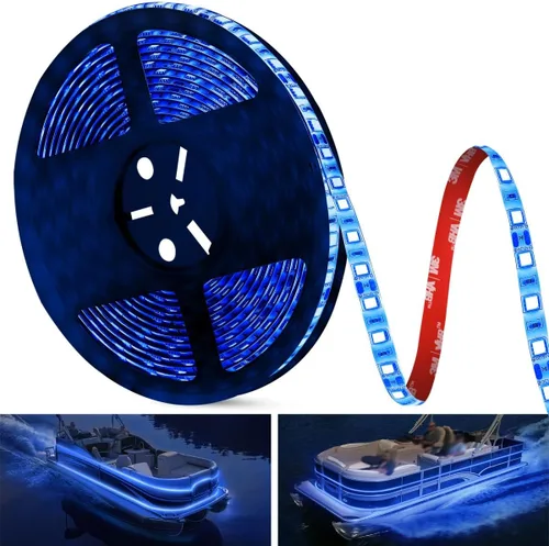 Vista 6 de Luces LED de barco de 25 Pies, tira de luces LED de pontón marino impermeable, luz interior de cubierta de barco, accesorios de barcos, iluminación