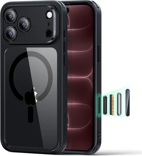 Vista 27 de ESR Classic Hybrid - Funda para iPhone 16 Pro, color negro transparente claro negro