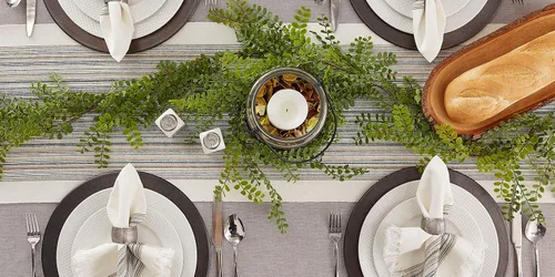 Vista 6 de DII Everyday Collection - Mantel de mesa con flecos, camino de mesa, 14 x 72 pulgadas, color negro