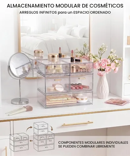 Vista 8 de LALOBLUE Organizador de maquillaje de biberón con cajón acrílico