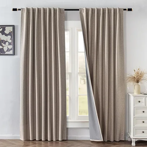 Vista 48 de IGEMAEVE Cortinas opacas de tamaño personalizado para dormitorio, 100 % opacas, 1 panel, aislamiento térmico, cortinas de oscurecimiento