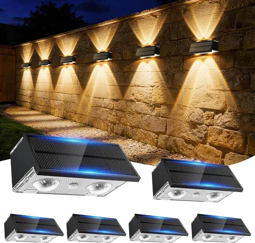 Vista 21 de Luces solares para valla al aire libre, paquete de 2 luces solares Negro