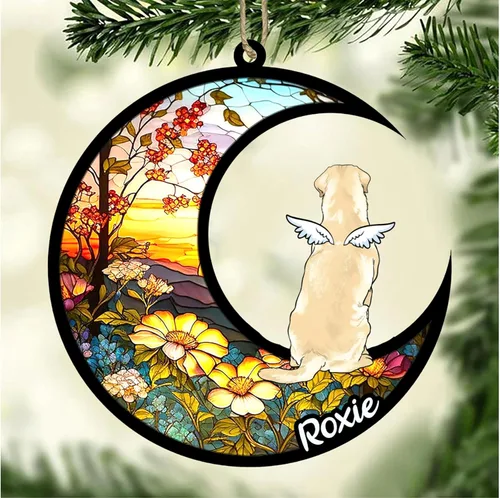 Vista 35 de LOVELYPOD Adorno de Navidad personalizado para perro Basset Hound (marrón) Basset Hound (marrón) adorno para atrapasoles de perro, razas de perros
