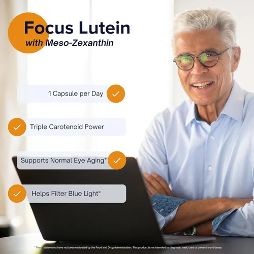 Vista 3 de Focus Luteína Vitamina ocular con meso-zeaxantina para apoyo de la visión