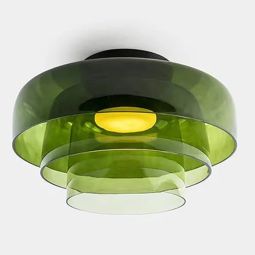 Vista 13 de Jowjut Luces de Techo de Montaje al Ras 1-Luz Cristal Gris Luces de Montaje al Ras 2-Capas Pantalla Mediados del Siglo Isla de Cocina Lámparas
